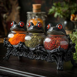 Ručno rađene staklene teglice za začine — Witchy Frog