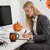 Zabavna ručno rađena 3D Halloween šolja — veštica i mačka